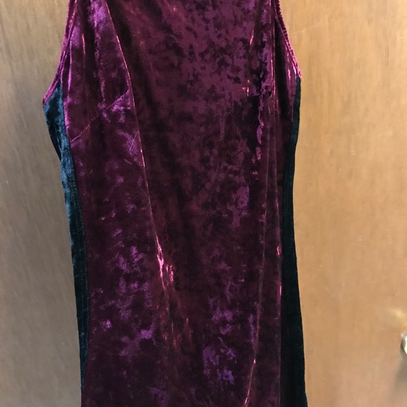 Vintage Wine Velvet Bodycon Dress small - Picture 3 of 4